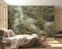 Peaceful forest Misty Forest Canopy Wall Mural landscape graphic.