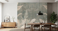 Pale foliage and mist shape the Misty Forest Landscape scenic wall mural, GD9287