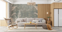 Hallway finished in Misty Forest Landscape wall mural with pale botanical detail, GD9287