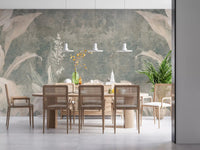 Soft forest layering defines this Misty Forest Landscape wall mural design, GD9287