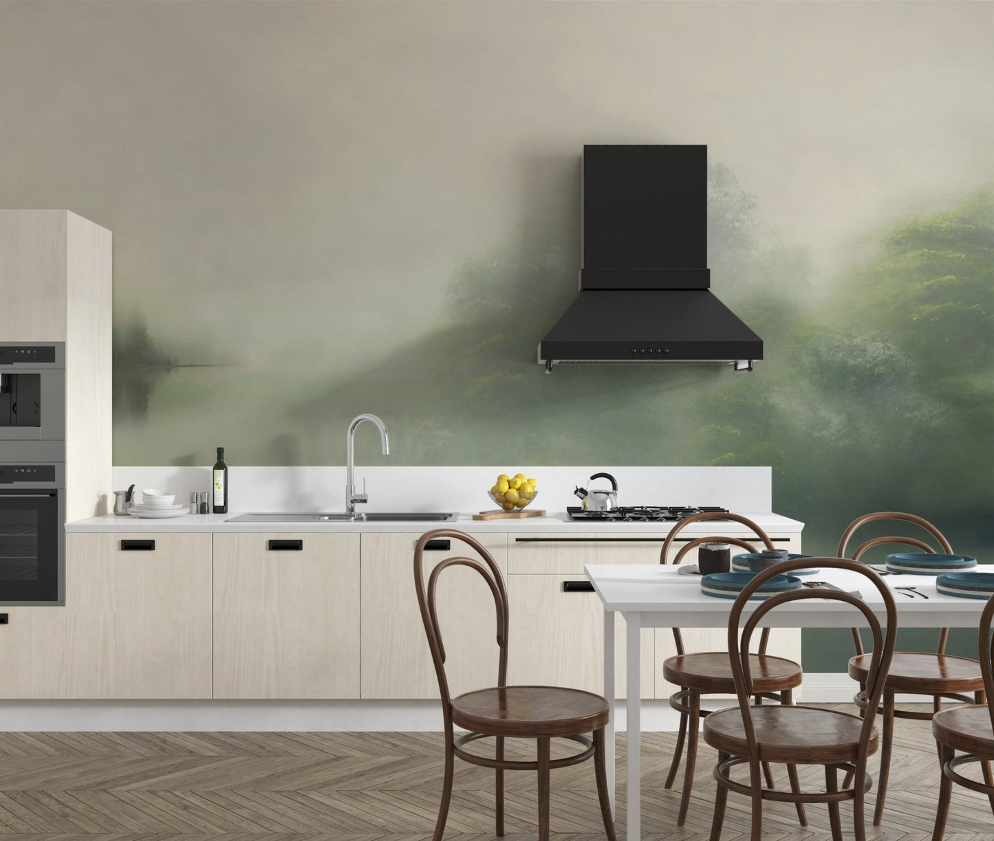 Nature-inspired foggy forest design
