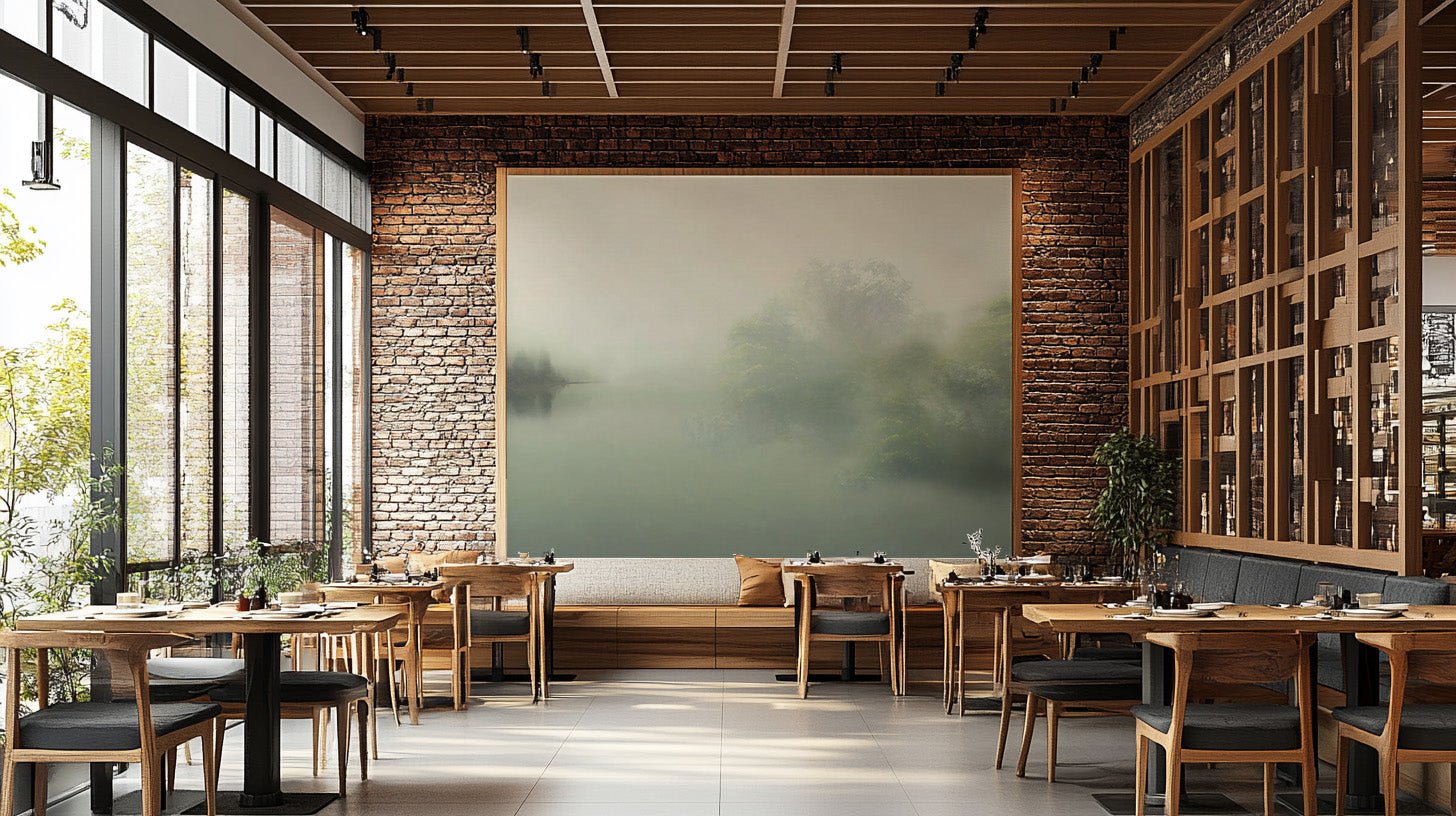 Misty forest landscape wallpaper
