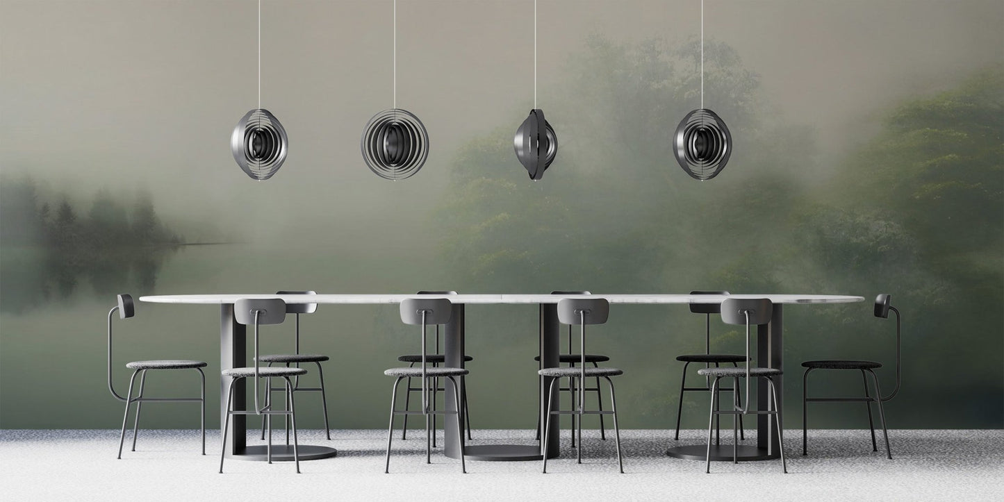 Tranquil misty forest wall décor
