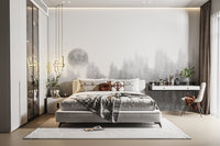 Dreamy night forest mural for home
