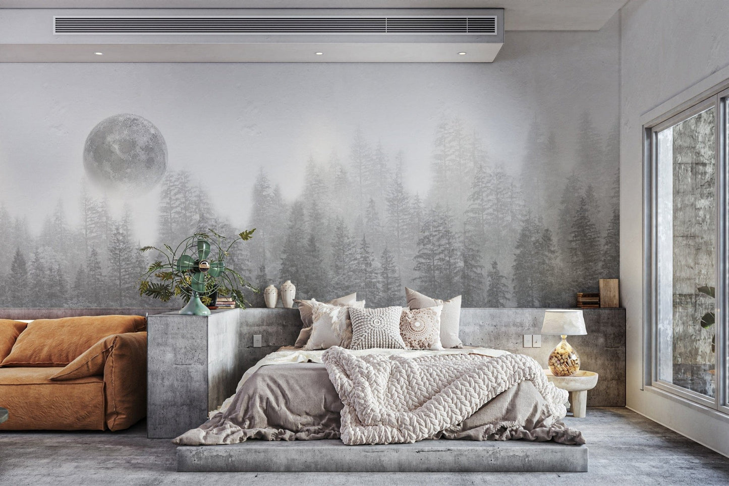 Calm misty moon wallpaper for walls
