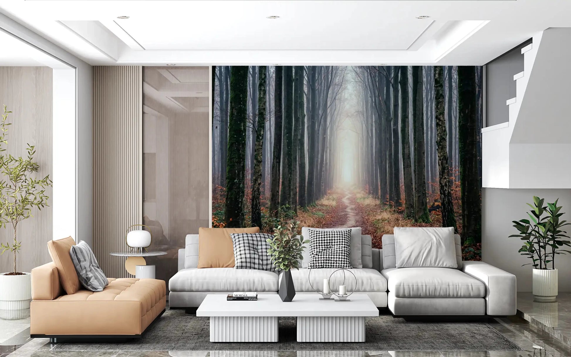 Misty Forest Serenity Wall Mural