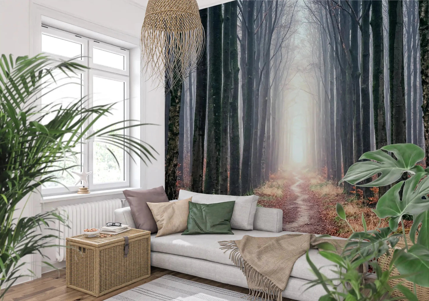Misty Forest Serenity Wall Mural