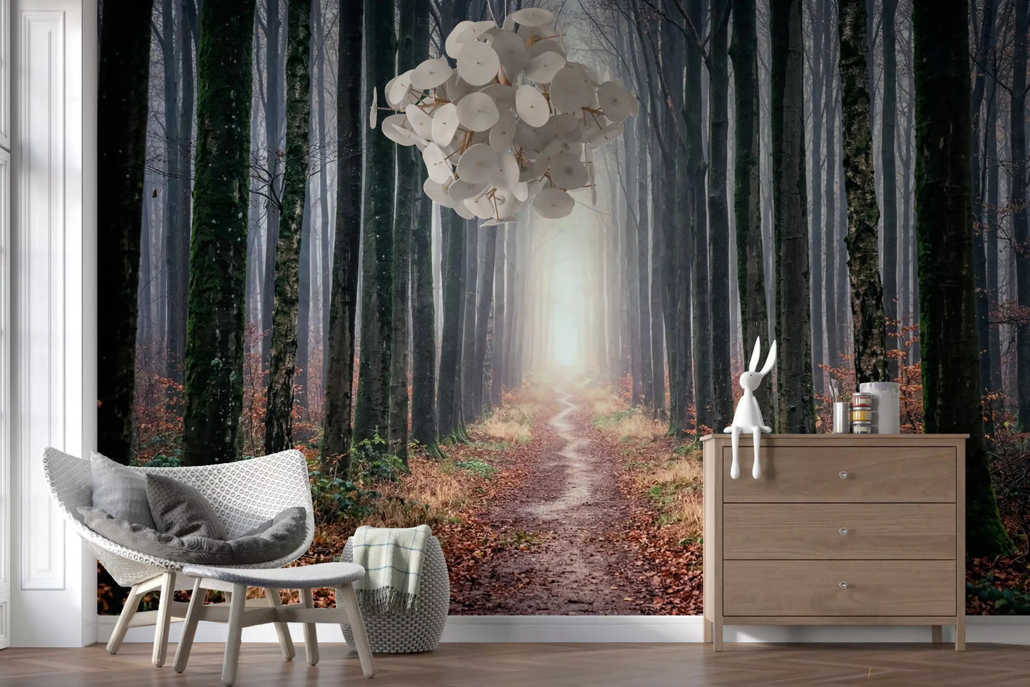 Misty Forest Serenity Wall Mural