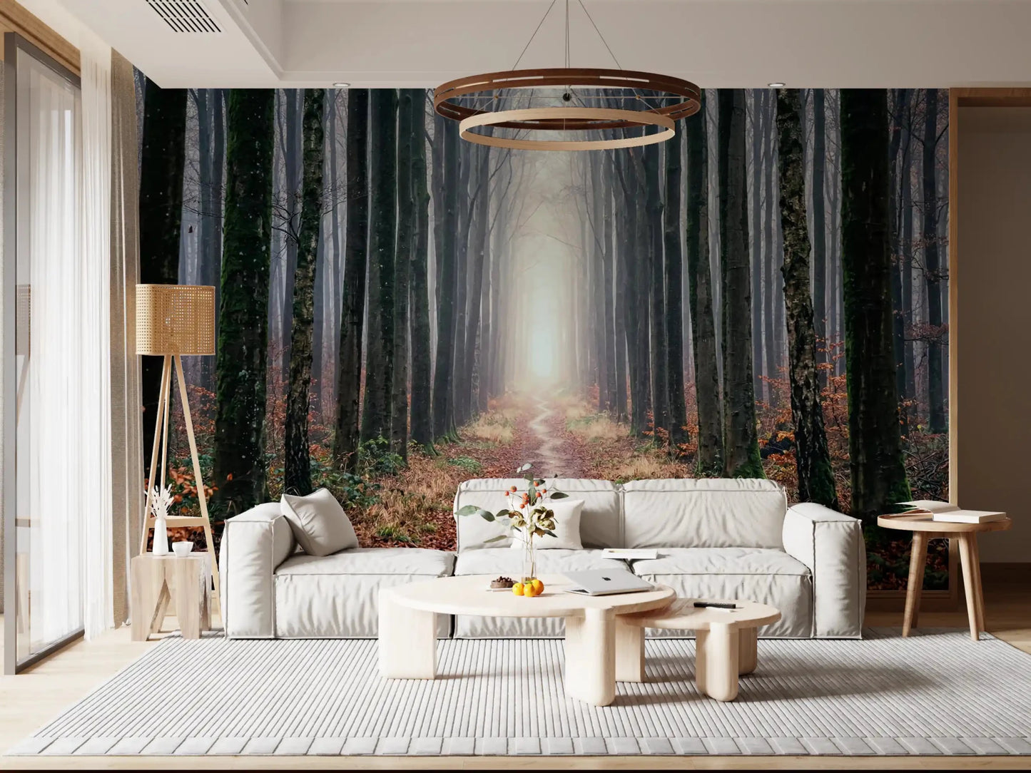 Misty Forest Serenity Wall Mural