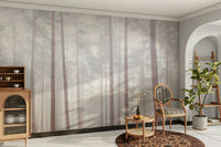 Serene woodland mural for peaceful spaces

