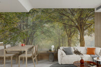 The colors are muted and gentle, with shades of green, gray, and brown.

