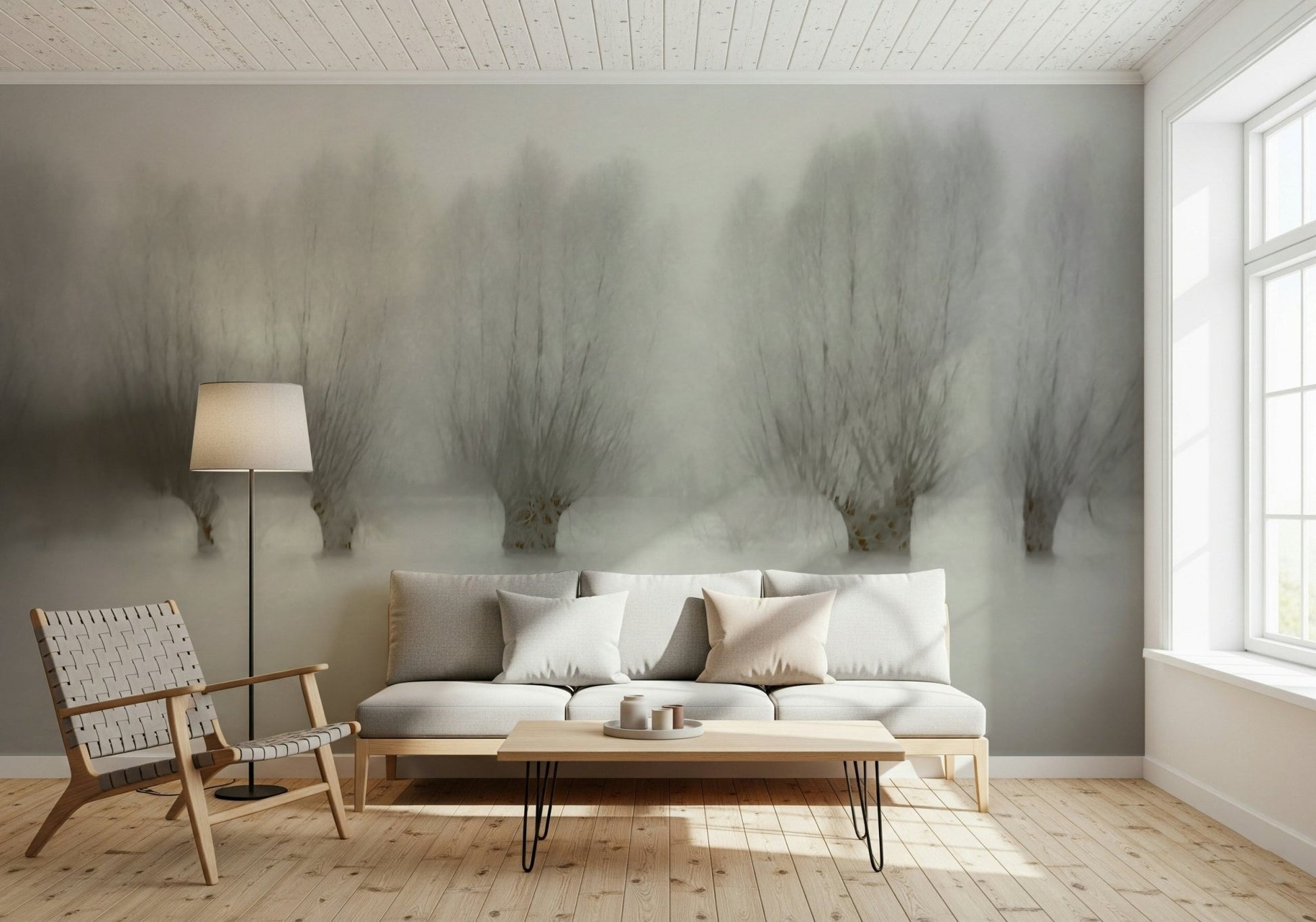 A serene dreamy woods wall mural for your decor.