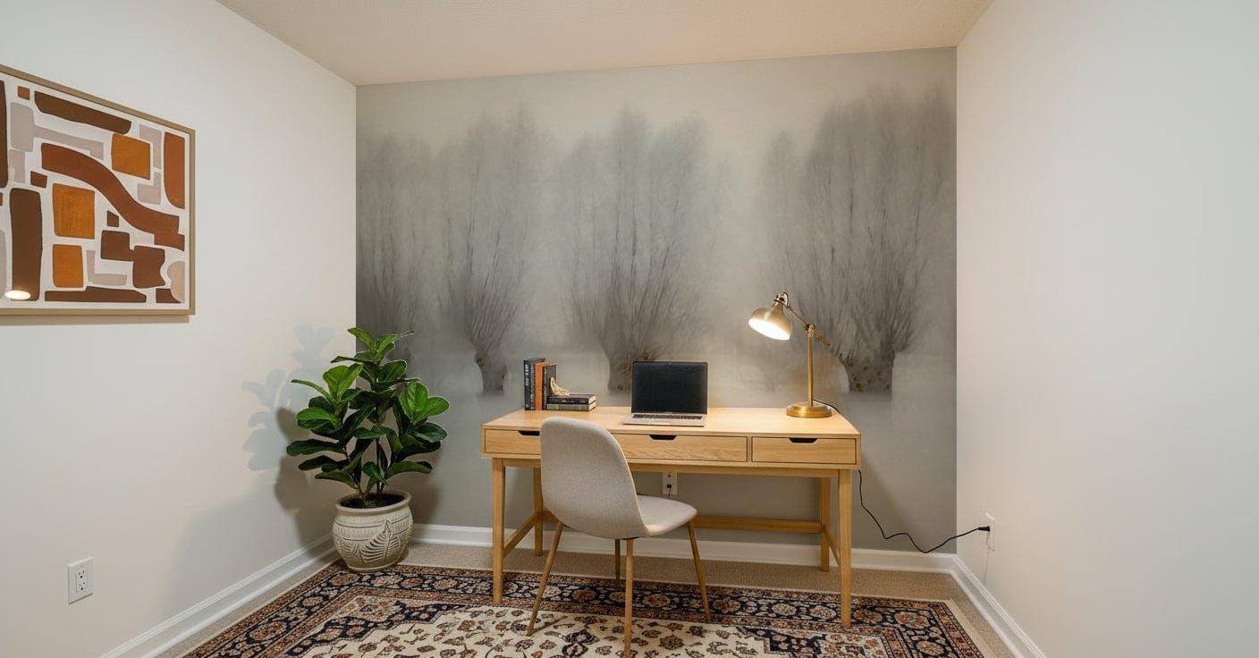 An artistic nature inspired mural for home decor.