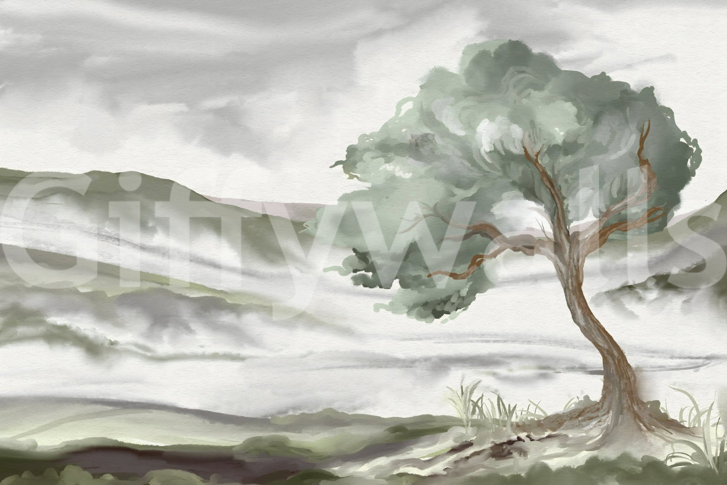 A high-quality serene nature wall mural for walls.

