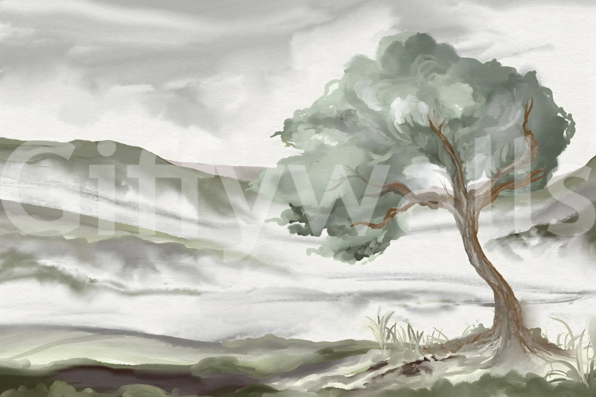 A high-quality serene nature wall mural for walls.

