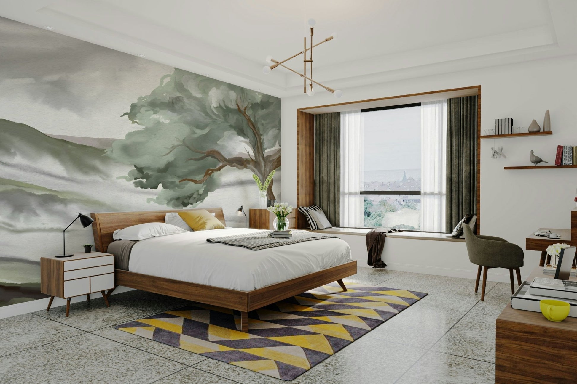 A classic natural landscape wallpaper for walls.

