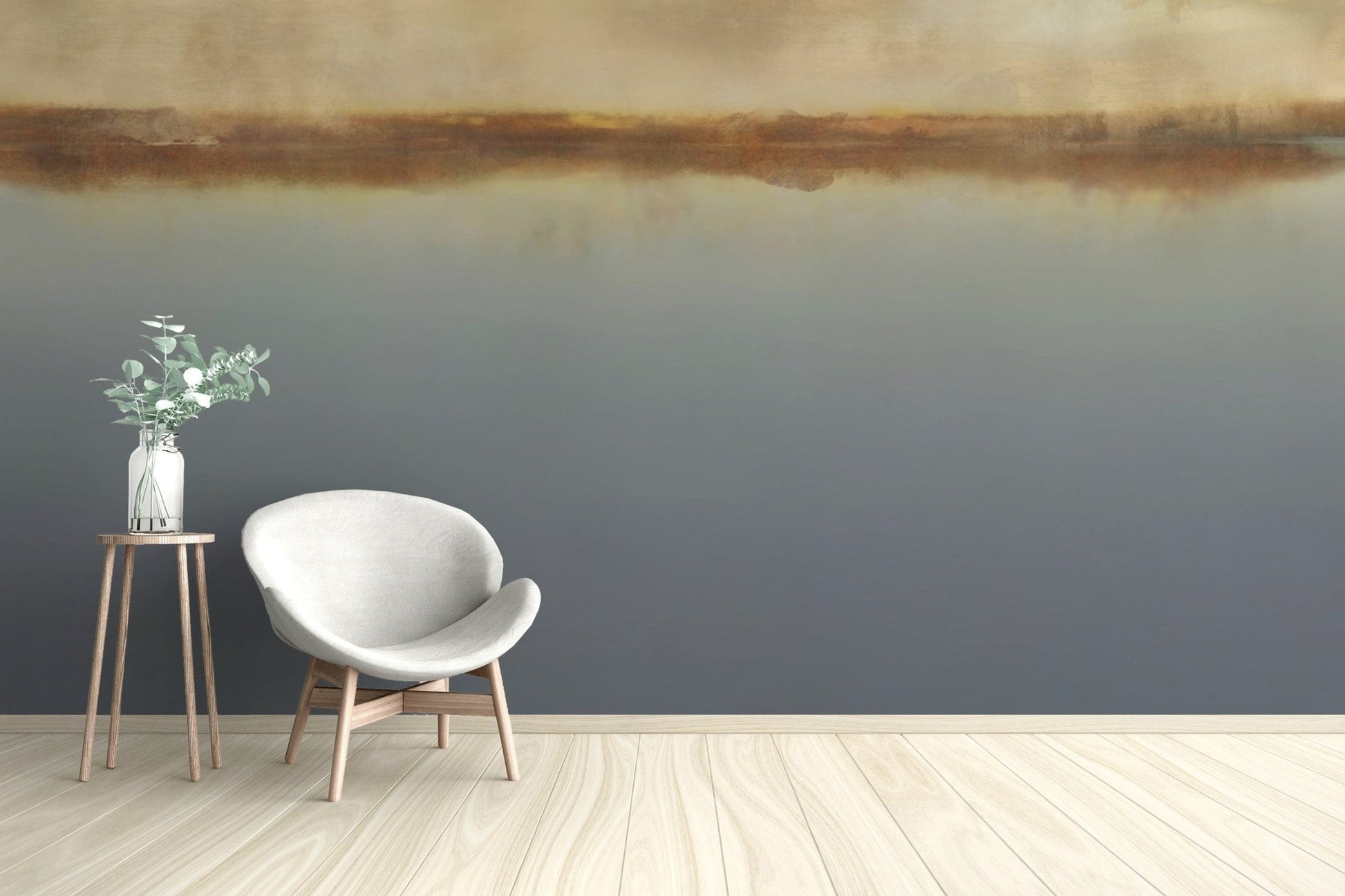 Soothing watercolor lake wallpaper scene