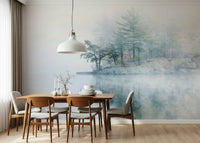 Gorgeous wall display Misty Lake Serenity Woodland, subtle woodland charm.