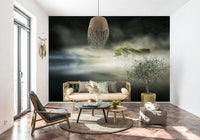 Quiet lake, mysterious atmosphere Misty Lake Woodland panoramic wall art.