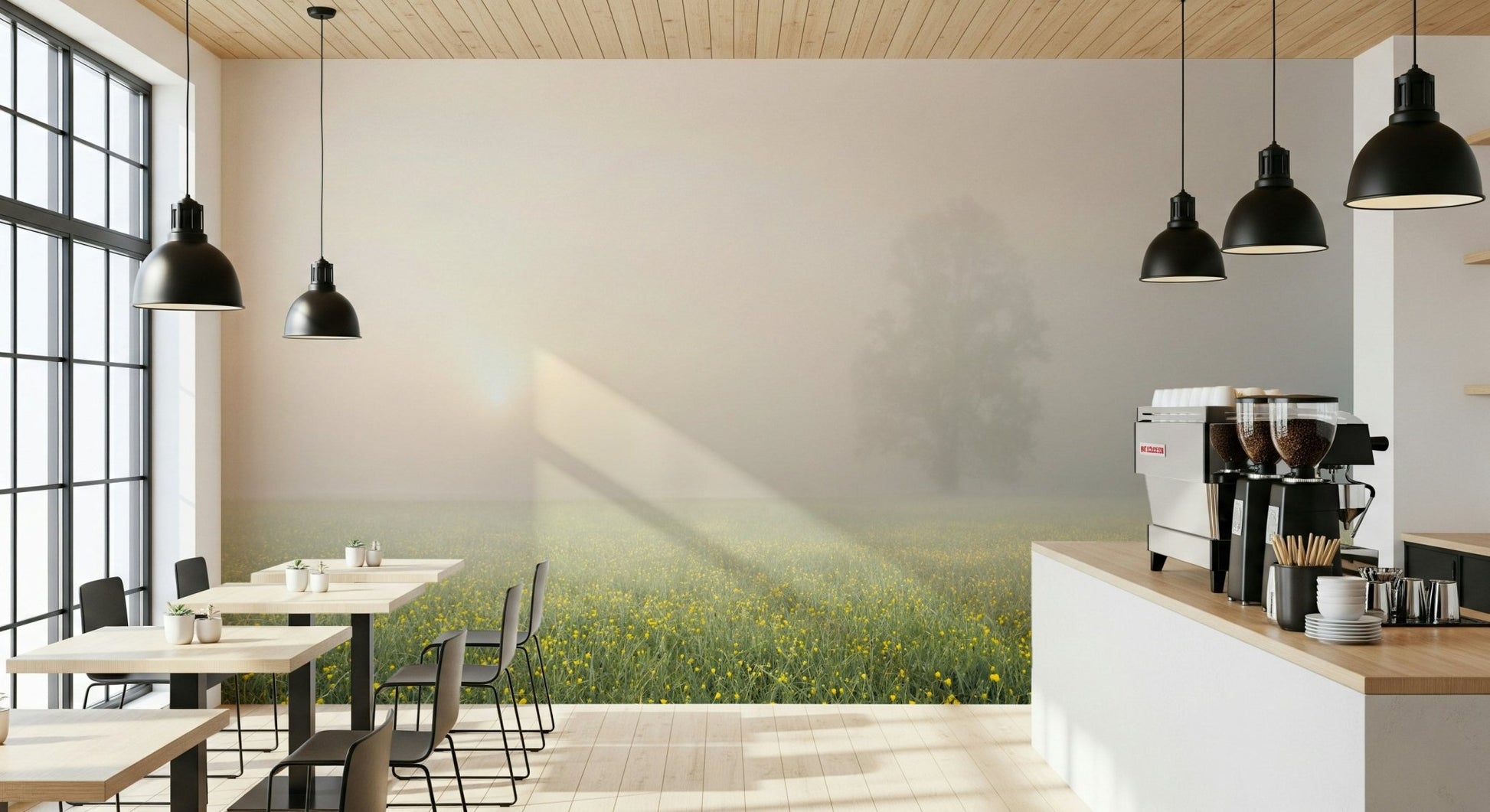 A serene dreamy flower wall mural for your decor.