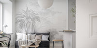 Nature-inspired misty tropical mural
