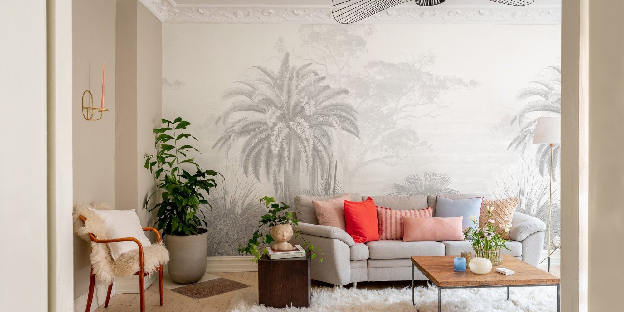 Tropical palm trees in mist wallpaper D290
