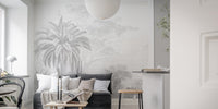 Nature-inspired misty tropical mural
