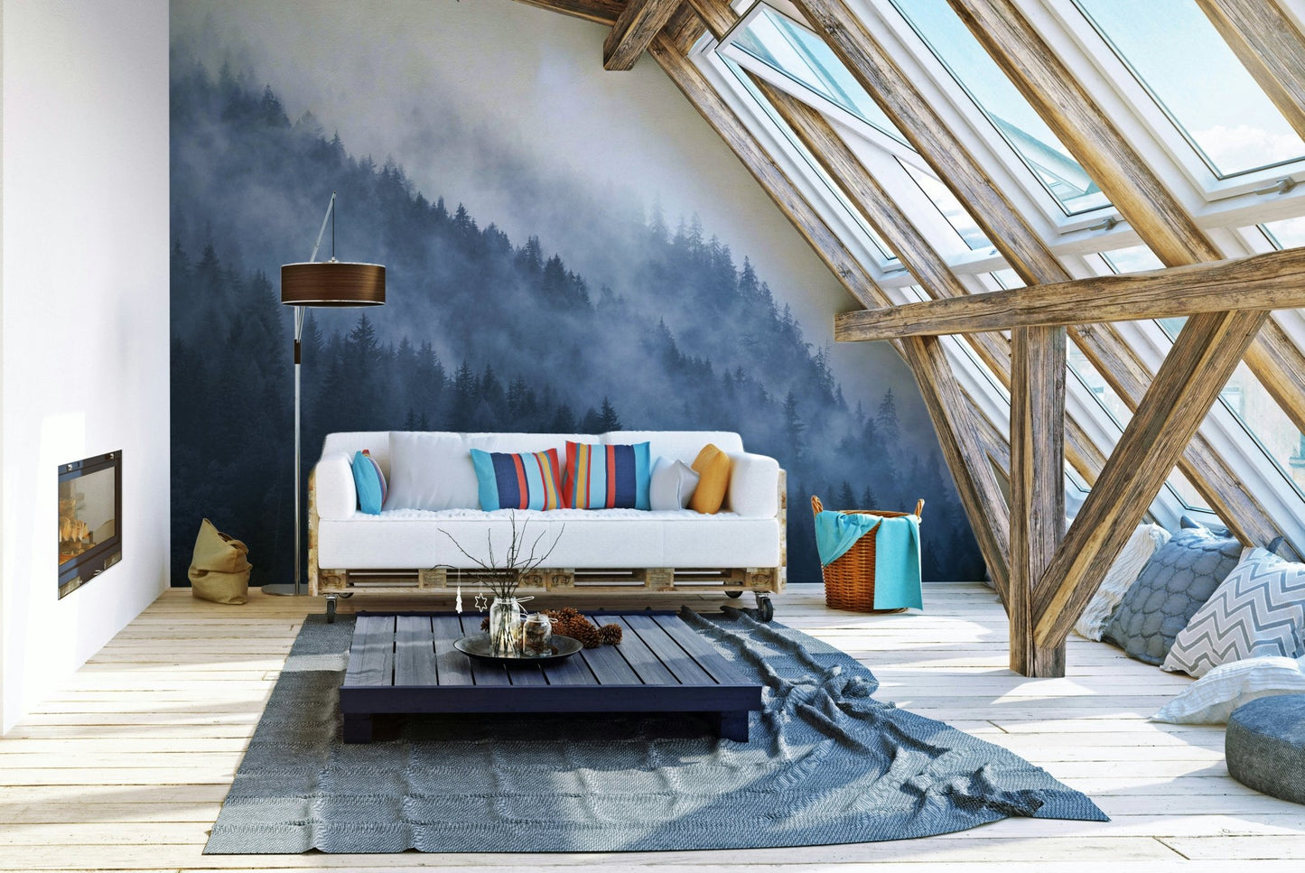 Misty Mountain Forest Wall Mural