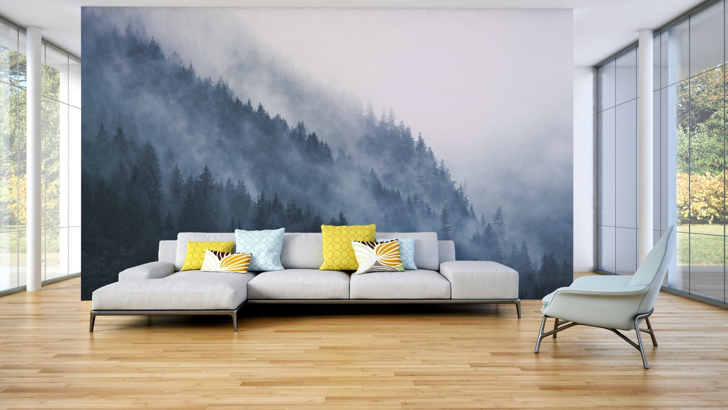 Misty Mountain Forest Wall Mural