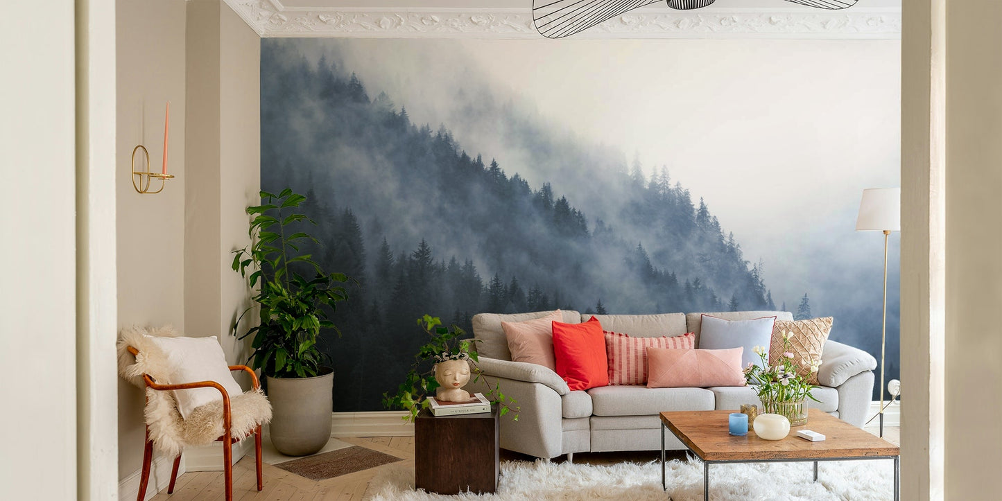 Misty Mountain Forest Wall Mural