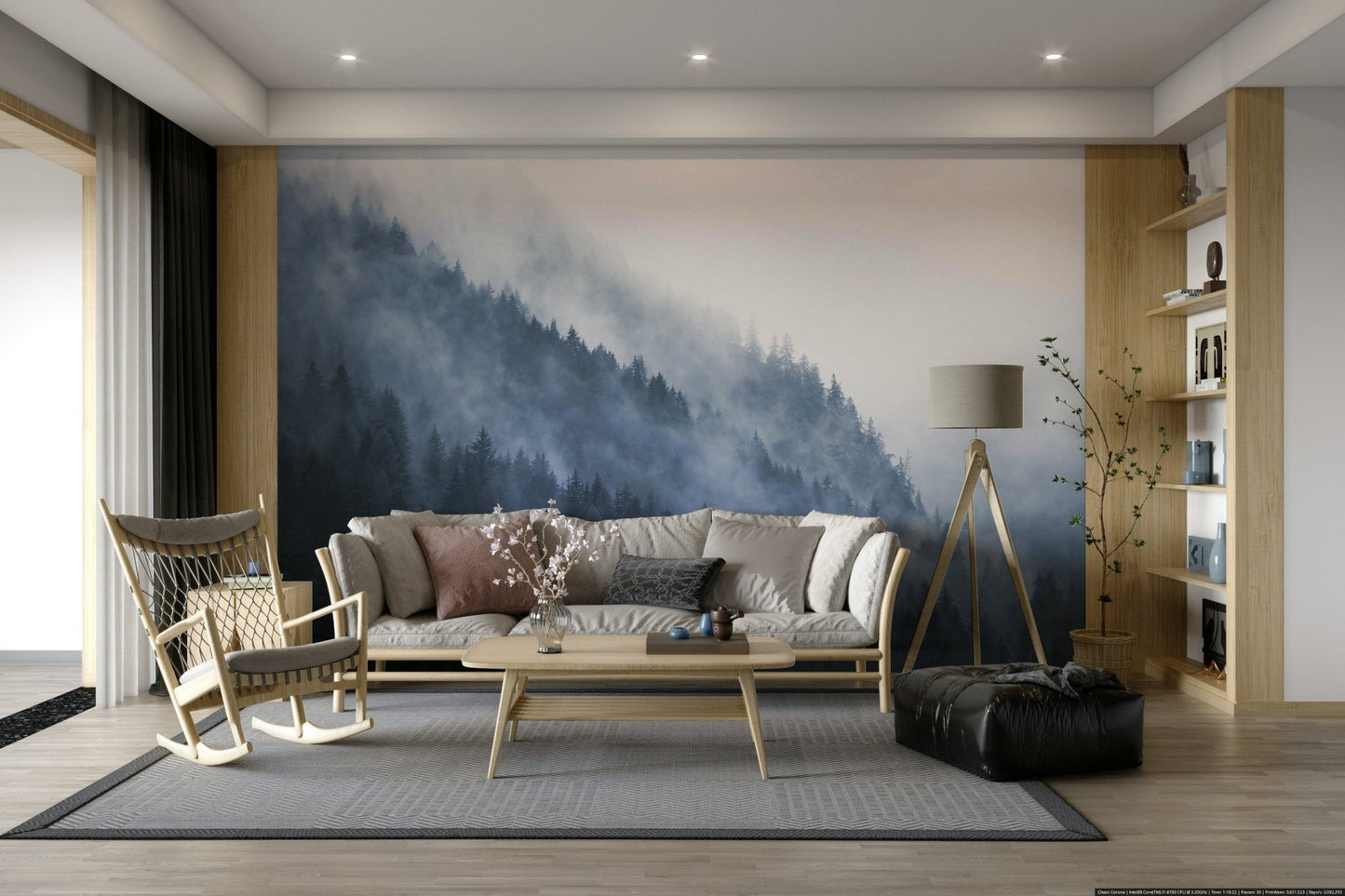 Misty Mountain Forest Wall Mural