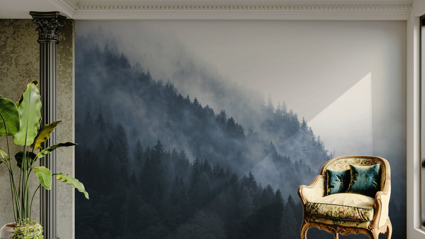 Misty Mountain Forest Wall Mural
