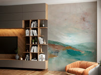 Gradient-toned mountain mural for modern walls, GD900