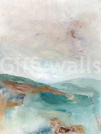 Artistic mountain mural with muted shades, GD900