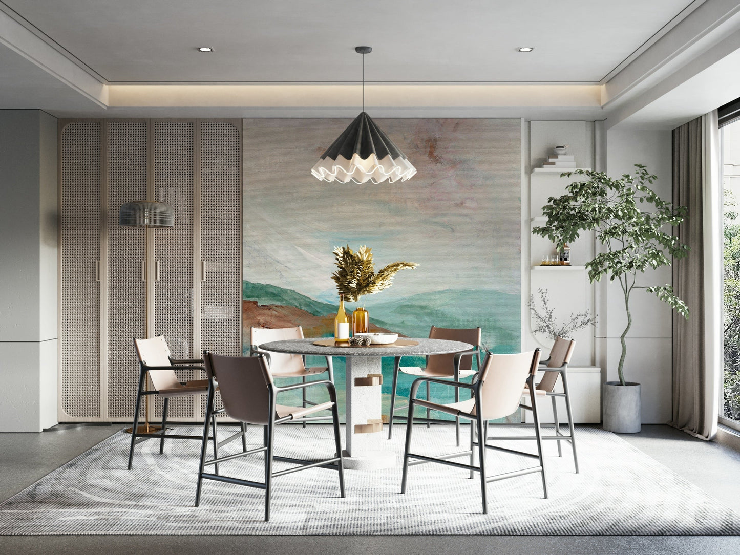 Tranquil mountain peaks mural for bedrooms, GD900