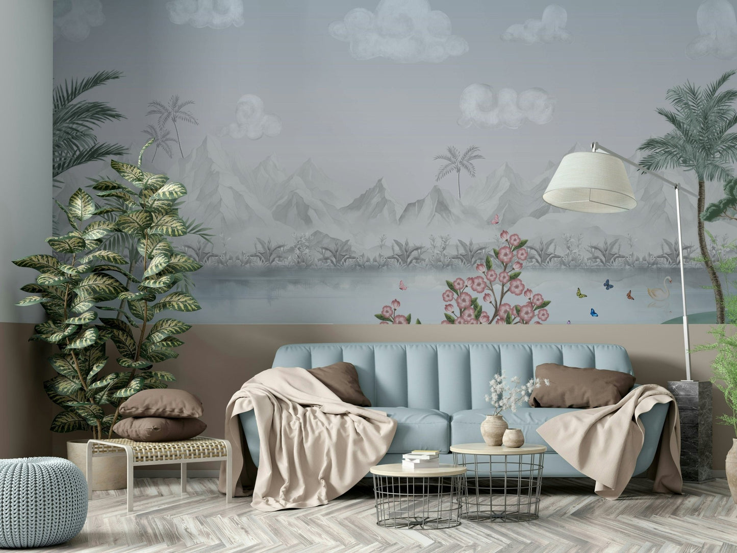 Misty Mountain Lake Escape Wall Mural