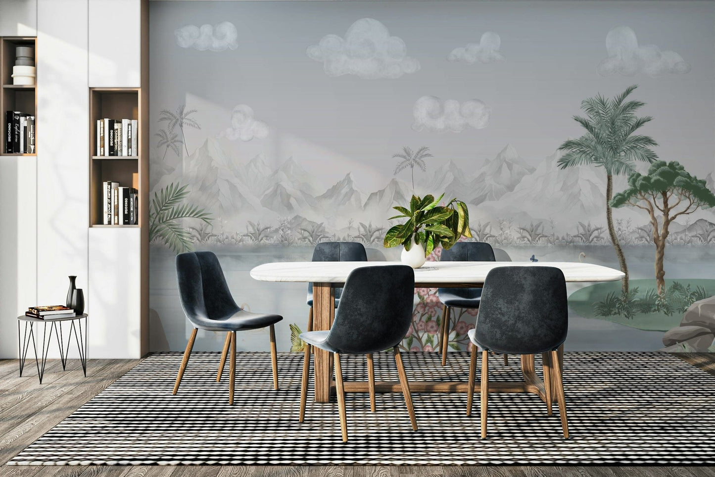 Misty Mountain Lake Escape Wall Mural