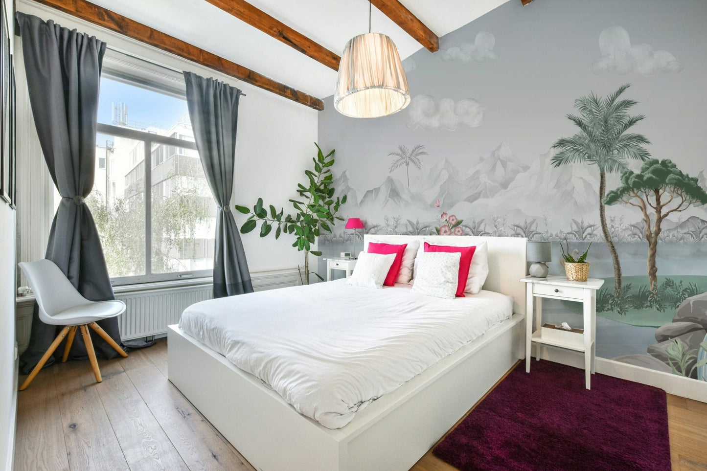 Misty Mountain Lake Escape Wall Mural