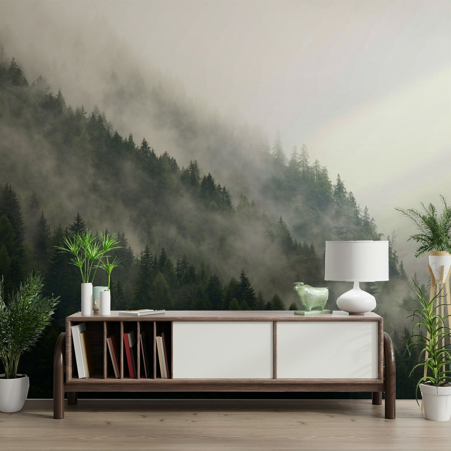 Misty Pines Wall Mural