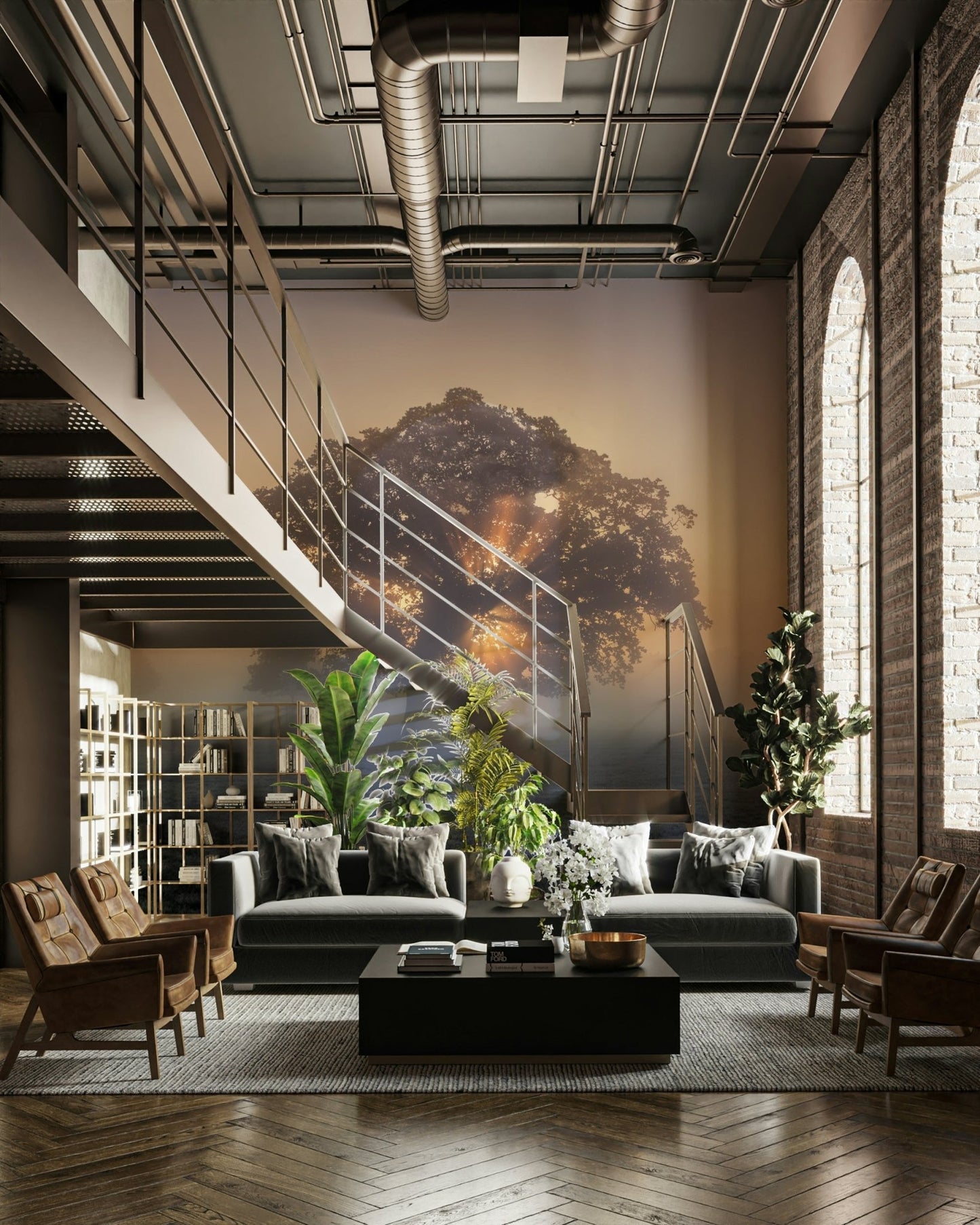 A gentle mist covers the field.

