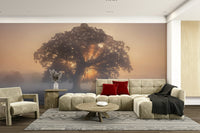 The composition is centered on the solitary tree.

