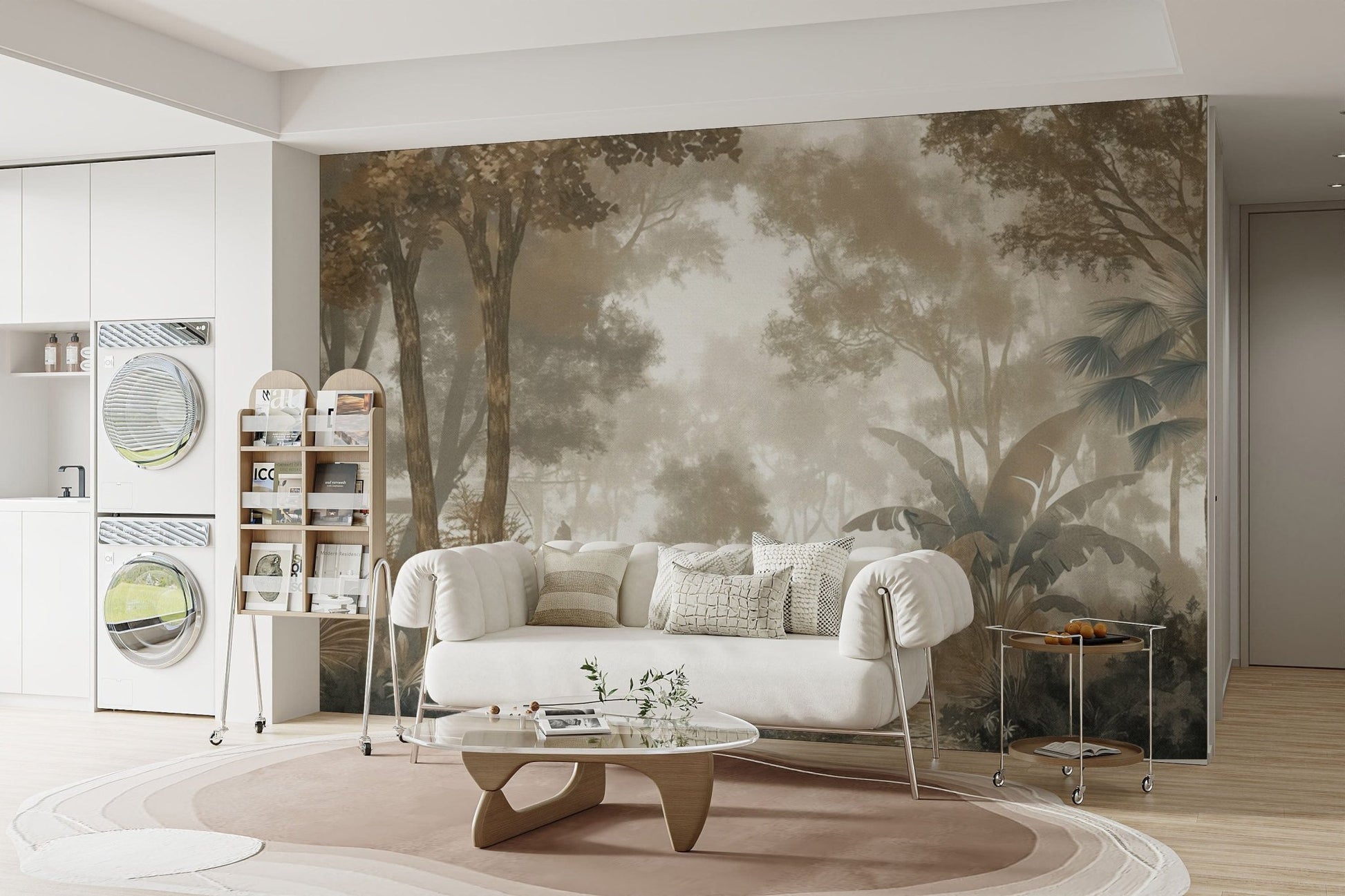 Foggy tropical forest wall décor
