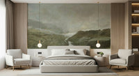 A contemplative gentle design wallpaper mural for a feature wall.
