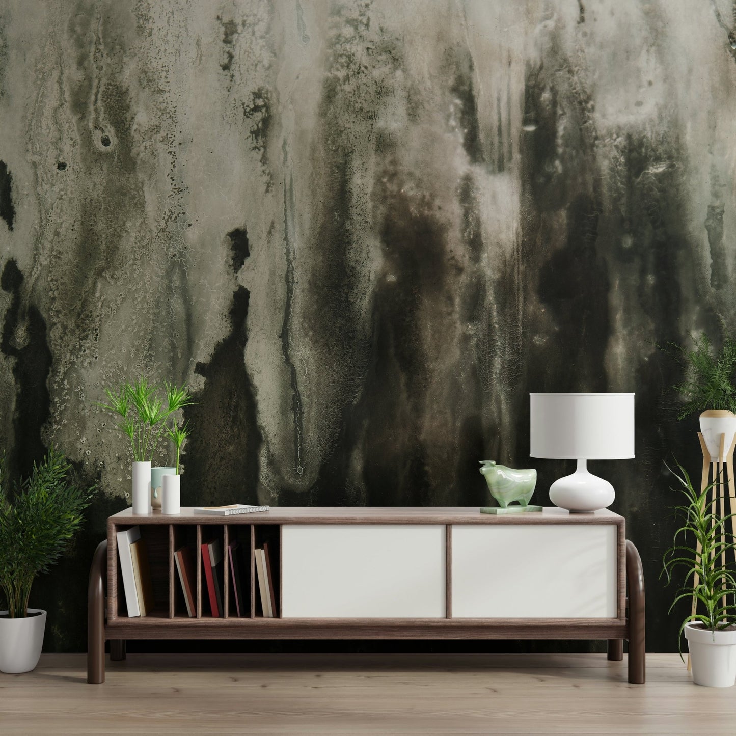 Misty Waterfall Wall Mural in a spa bathroom, creating a natural retreat aesthetic.