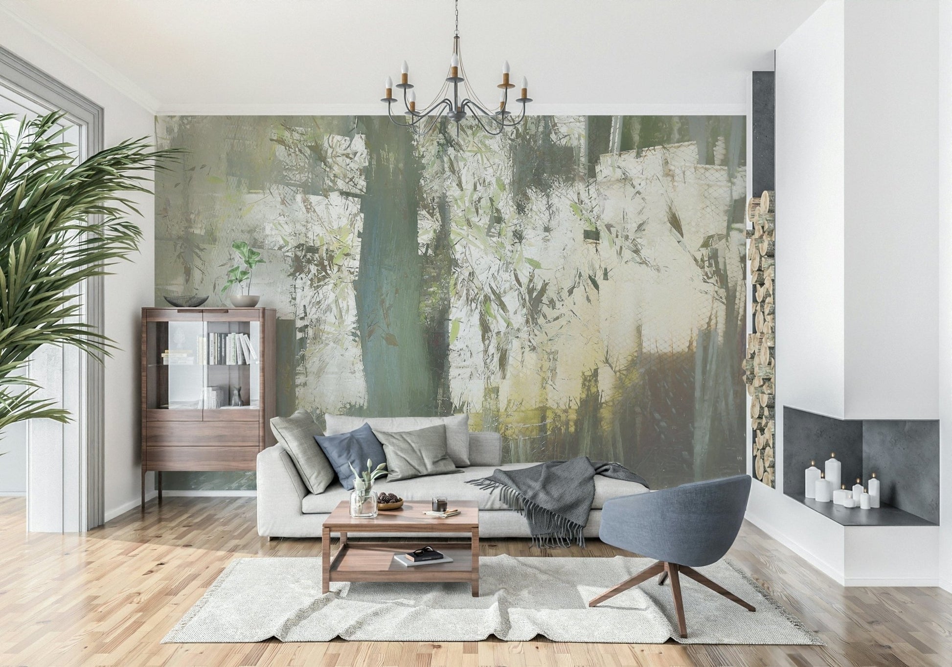 A classic abstract forest wallpaper for walls.