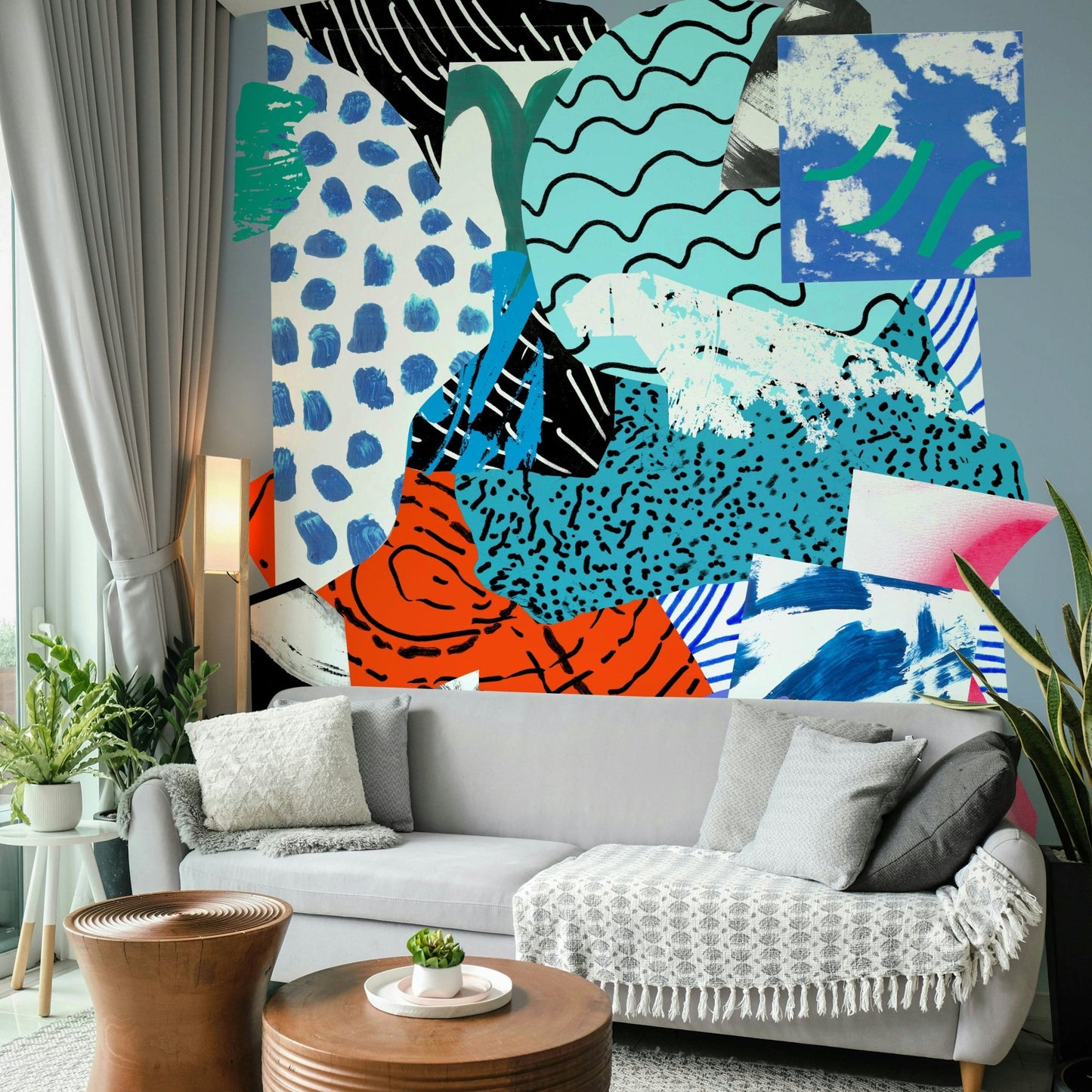 Mix Blue Wall Mural
