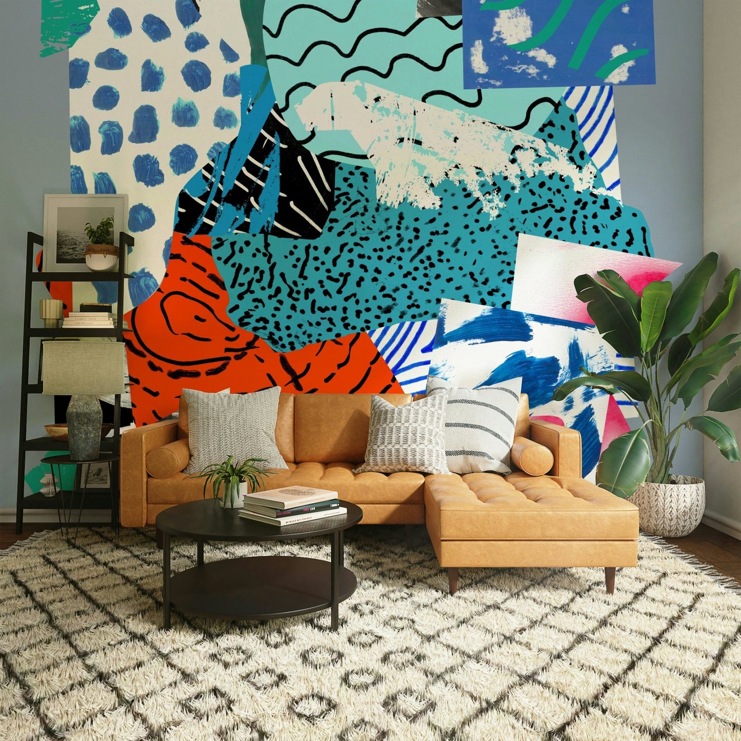 Mix Blue Wall Mural