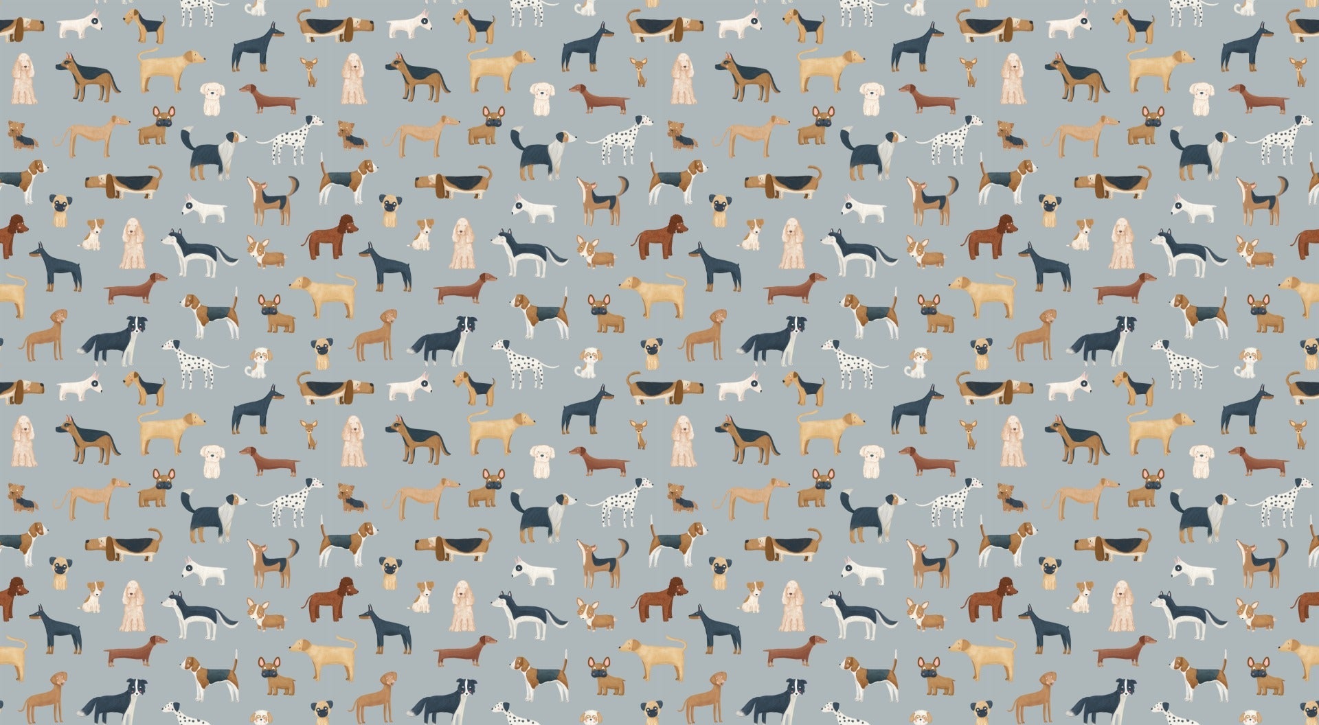 Blue Canine Medley Wallpaper