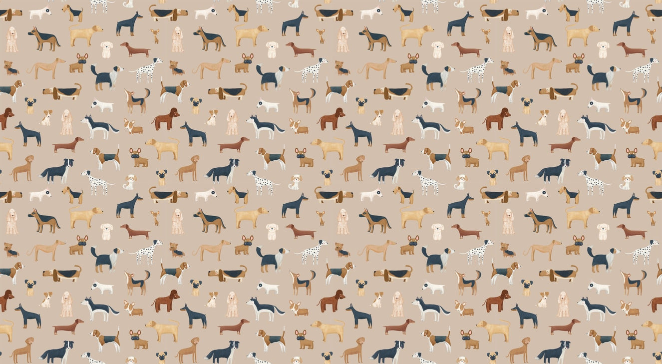 Brown Canine Mosaic Wallpaper