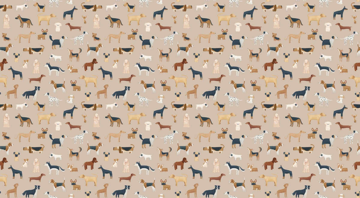 Brown Canine Mosaic Wallpaper